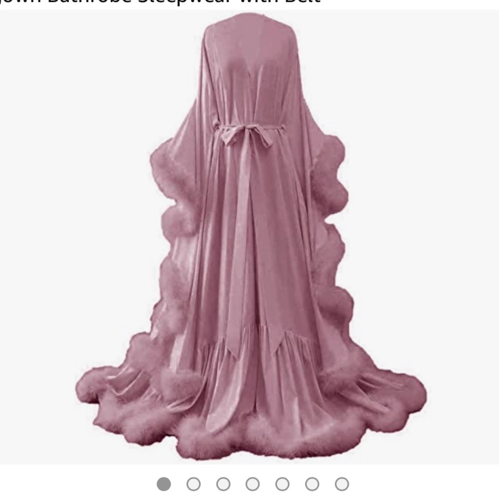 Satin feather robe